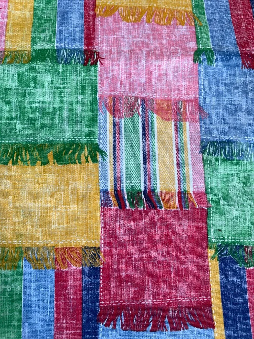 2y x 44” Vintage Colorful Patchwork Printed Cotton Fabric Quilting Crafts